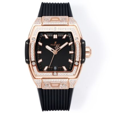 MS Factory Swiss Copy Hublot Black Face Spirit of Big Bang Rose Gold Diamond Watch 